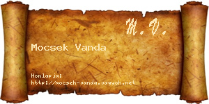 Mocsek Vanda névjegykártya
